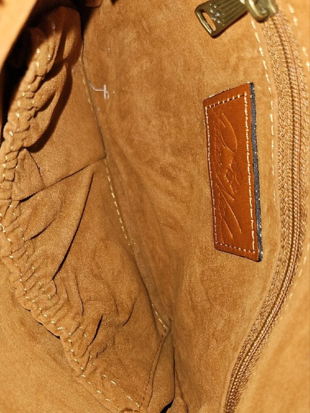 Leather Zip Pouch in Tan